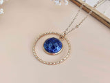 collier pendentif facetté lapis lazuli acier inoxydable doré sophie bijoux