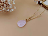 collier pendentif goutte facetté rose pâle Sophie Bijoux