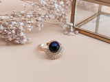 bague reglable agate noire sophie bijoux