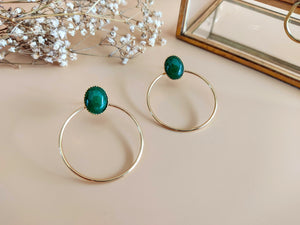 boucles d'oreilles vert sapin 3 en 1 sophie bijoux