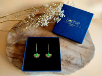 coffret cadeau boucles d'oreilles agate vert emeraude sophie bijoux