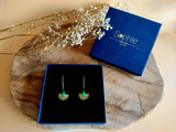 coffret cadeau boucles d'oreilles agate vert emeraude sophie bijoux