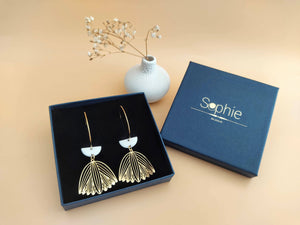 boucles oreilles demi-lune cloche blanche coffret écrin sophie bijoux