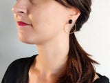 boucles d'oreilles agate noire et anneau sophie bijoux