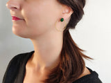 boucles d'oreilles vert sapin devant derrière sophie bijoux