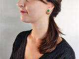 boucles d'oreilles devant derrière agate verte sophie bijoux