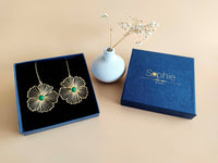 boucles-oreilles-fleur-agate-vert-sophie-bijoux