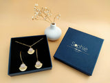 coffret cadeau boucles oreilles collier quartz rose sophie bijoux