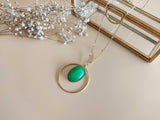 collier pendentif en agate vert