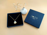 Collier pendentif nacre blanche coffret écrin sophie bijoux