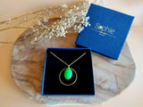 coffret cadeau collier pendentif agate vert sophie bijoux