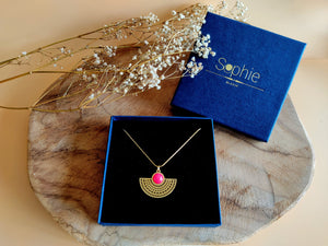 coffret cadeau collier pendentif demi-lune ajouré sophie bijoux