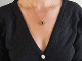 collier pendentif soleil agate noire sophie bijoux