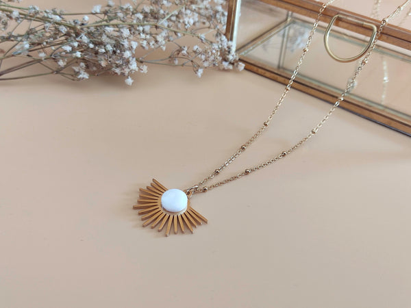 collier soleil nacre blanche sophie bijoux