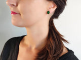 puces d'oreilles vert sapin sophie bijoux