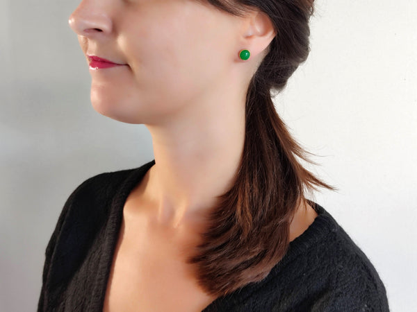 puce oreilles agate verte sophie bijoux